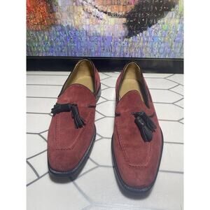 Men's Burgundy Suede Tassel Loafers
